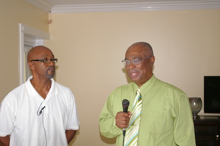 (L-R) the Nelson Spring Development -Hamilton Project Manager, Mr. Carl Lewis with Premier of Nevis, Hon. Joseph Parry