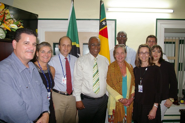 Cape Air's Caribbean Regional Director, Mr. Bobby Falcon, Vice President of Customer Relations and Corporate Culture, Ms. Cindy Beaton, Senator Dan Wolf, Premier of Nevis, Hon. Joseph Parry wife of Senator Wolf, Mrs. Heidi Schuetz, Cape Air CAO, Ms. Linda Markham, Regional Marketing Manager, Ms. Katya Ruiz, Captain Aaron Sharpe and Station Manager for Tortola, Anguilla and Nevis, Mr. Ordley Thompson.