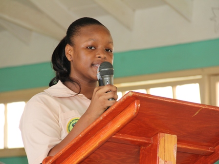 The reigning Caribbean Junior Minister of Tourism, Nevisian student of the Gingerland Secondary School Ms. Neila Jones