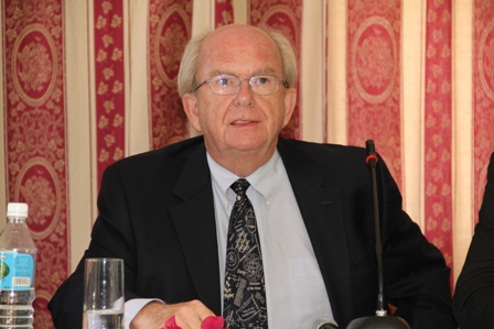 President and Chief Executive Officer of Nevis Renewable Energy International Mr. Thomas Drolet at a press conference at the Red Cross conference room hosted by the Nevis Island Administration on December 06, 2013