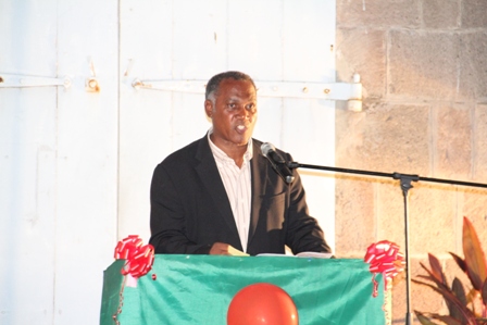 Premier of Nevis, Hon. Vance Amory delivering remarks at the Nevis Island Administration’s annual Christmas Tree Lighting ceremony at the Memorial Square in Charlestown