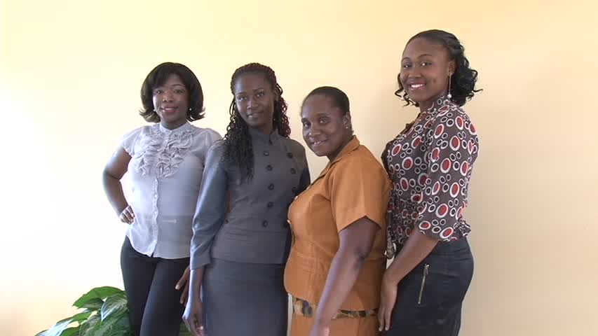 Contestants for the Ministry of Agriculture’s 2014 Farm Queen Pageant (L-R) Catharine Seabrookes, Grace Williams, Shoya Lawrence and Vanessa Destouche. Missing is Shonnell Christian