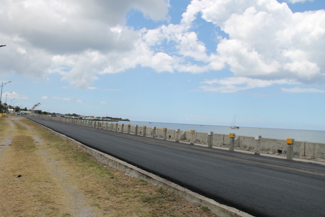 The resurfaced Samuel Hunkins Drive which is part of an ongoing beautification exercise by senior Minister of Communication and Works Hon. Alexis Jeffers with assistance from the Nevis Air and Sea Ports Authority, the Ministry of Tourism, the Nevis Tourism Authority and the Republic of China/ Taiwan