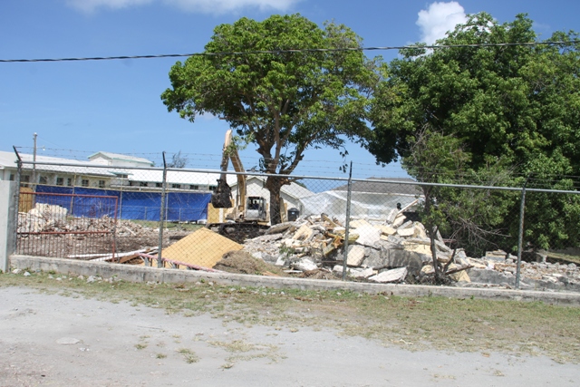 Ongoing demolition work at the old Nurse’s Home on June 23, 2014, making way for the construction of a new diagnostic wing on the grounds of the Alexandra Hospital. Work started on June 20, 2014