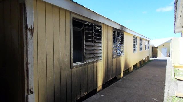 Block D of the Charlestown Secondary School after a fire on November 25, 2017