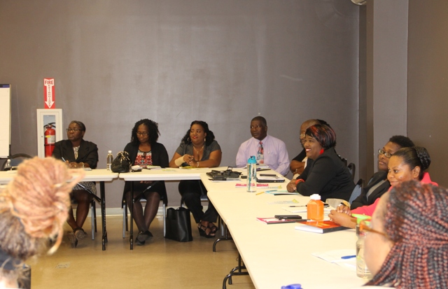 A section of Education Officers in the Department of Education on Nevis at the Education Officers Appraisal for Growth and Development Programme three-day training workshop at the Nevis Disaster Management Department conference room on January 10, 2018