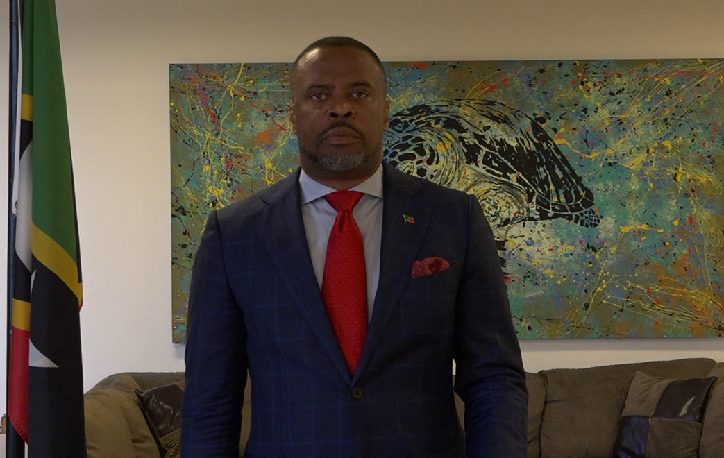 Hon. Mark Brantley, Minister of Foreign Affairs for St. Kitts and Nevis as he leads a delegation to the inaugural Meeting of the Caribbean Community (CARICOM)-Canada Foreign Ministers’ Group, held virtually on February 19, 2021