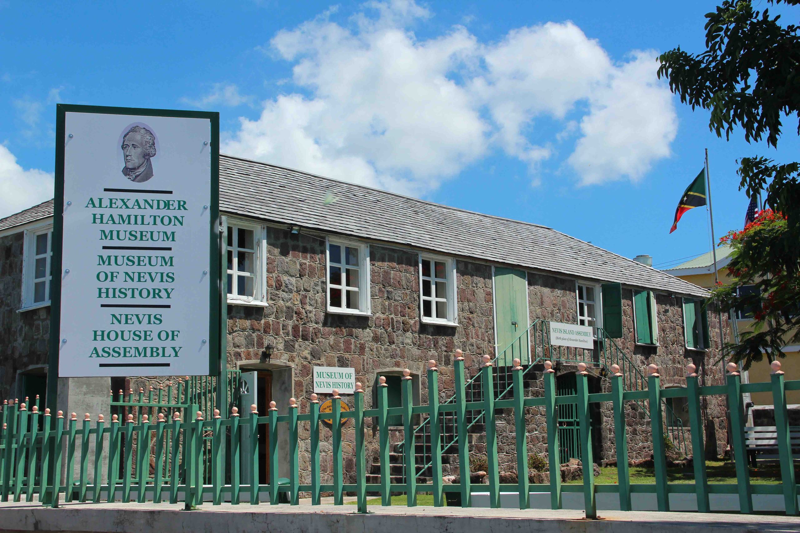 Hamilton House on the Samuel Hunkins Drive in Charlestown the location of the Nevis Island Assembly Chambers
